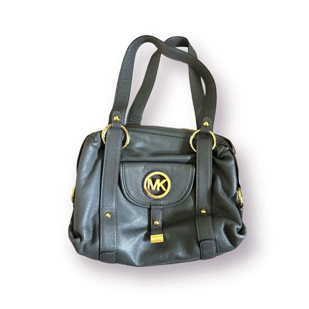Michael Kors Fulton Gray‎ Leather Satchel